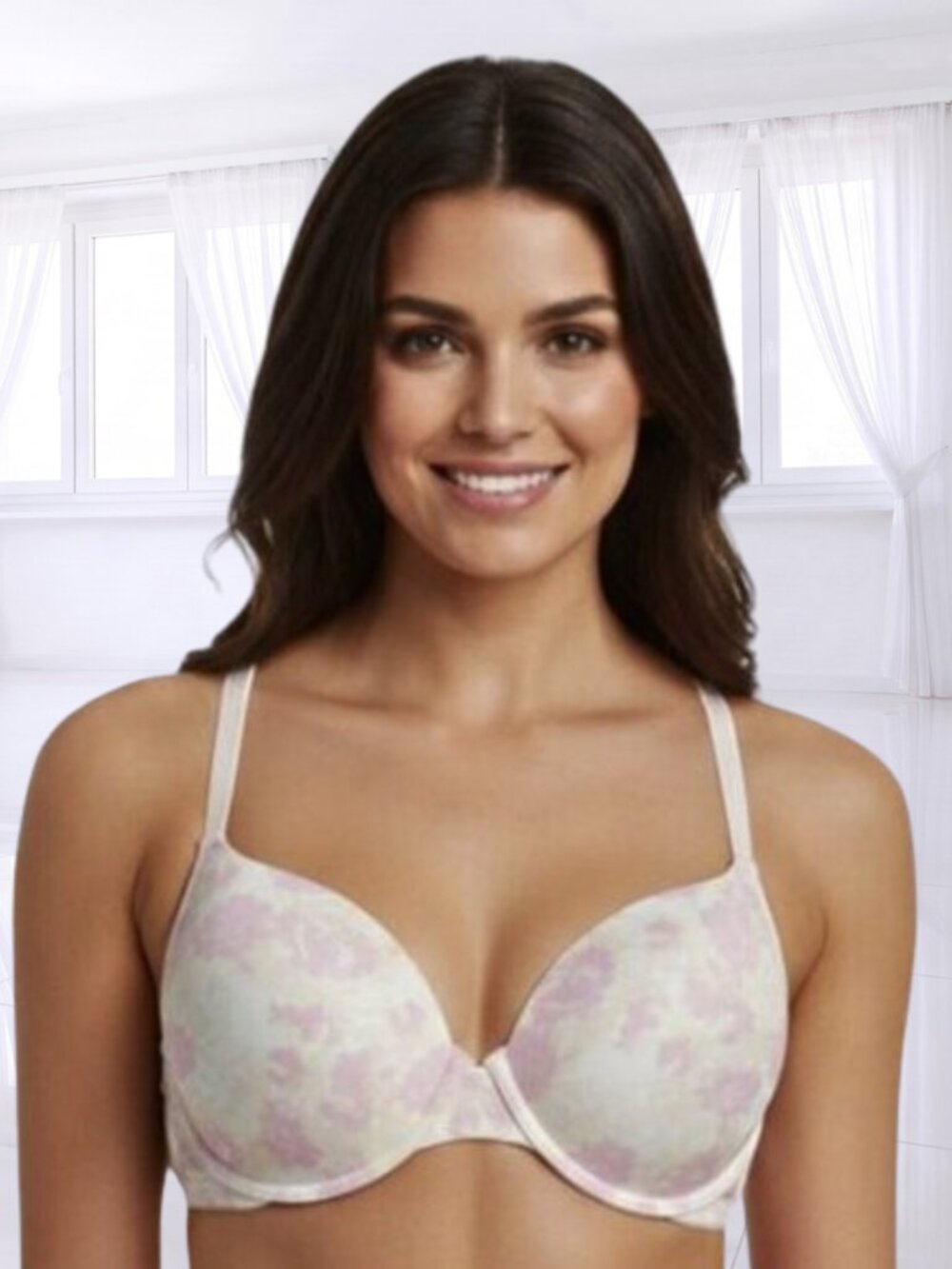 NWT BCBGMaxAzria 38C Floral Push Up Bra Multiway Hand Painted Print
